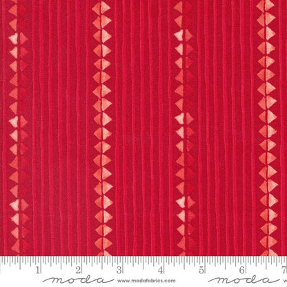 Moda Winterly Ribbon Stripes Crimson 48763-15 Swatch Image