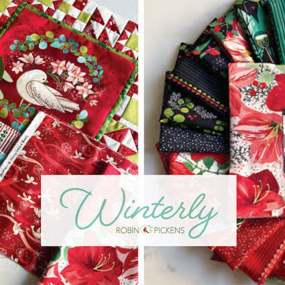 Moda Winterly Greenery And Berries Crimson 48764-16 Lifestyle Image