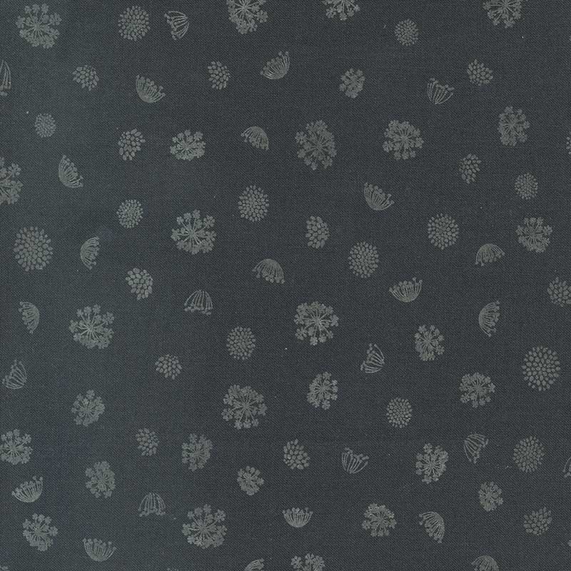 Moda Woodland Wildflowers Royal Rounds Charcoal 45587-19 Main Image