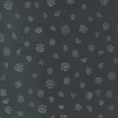 Moda Woodland Wildflowers Royal Rounds Charcoal 45587-19 Main Image