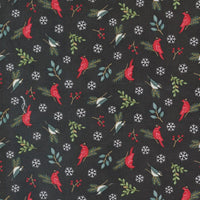 Moda Woodland Winter Birds Charcoal Black 56096-17 Main Image