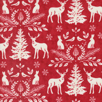 Moda Woodland Winter Damask Animals Cardinal Red 56092-13 Main Image