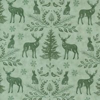 Moda Woodland Winter Damask Animals Eucalyptus 56092-16 Main Image