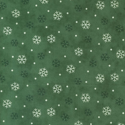 Moda Woodland Winter Snowflake Pine Green 56097-14