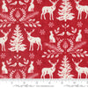Moda Woodland Winter Damask Animals Cardinal Red 56092-13 Ruler Image
