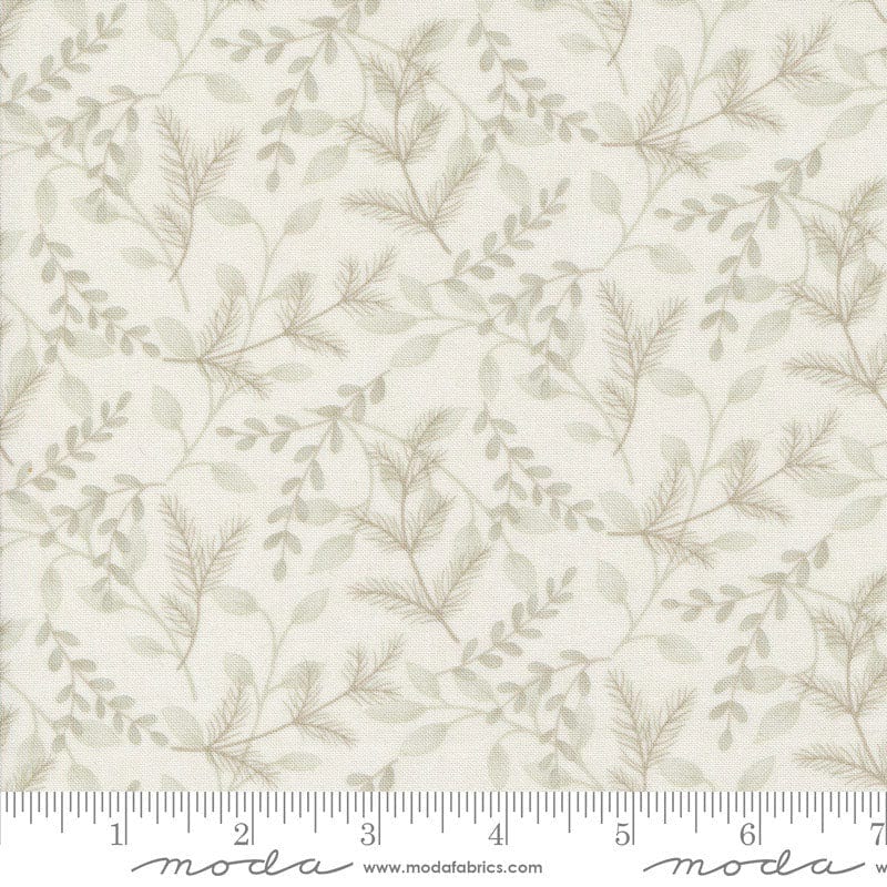 Moda Woodland Winter Greenery Snowy White 56093-11 Ruler Image