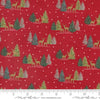 Moda Woodland Winter Tiny Tree Deer Cardinal Red 56095-13 Ruler Image