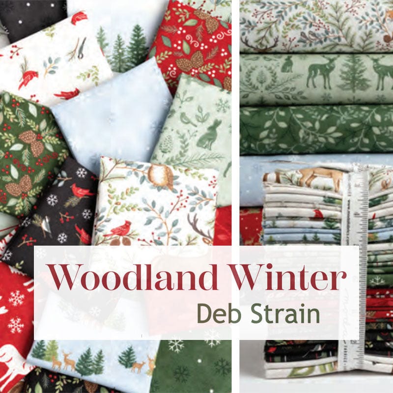 Moda Woodland Winter Snowflake Pine Green 56097-14 Lifestyle Image