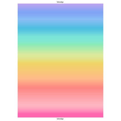 Lewis And Irene Fabric Ombre Pastel Rainbow A444.2