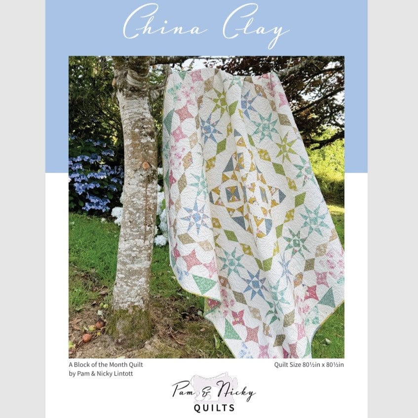 Pam and Nicky Quilts Patterns China Clay Quilt Block of the Month Pattern Download Only Month 1  - The Sewing Studio