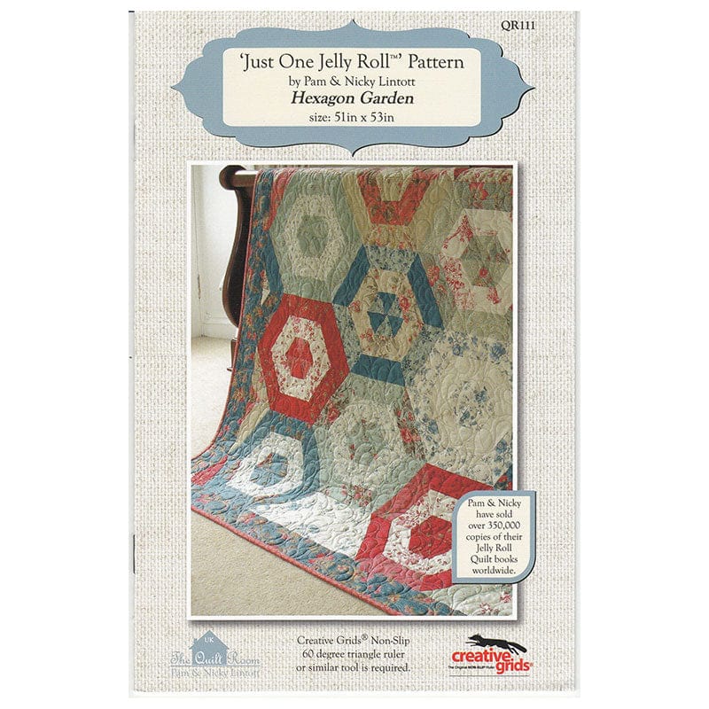 Pam and Nicky Quilts Patterns Hexagon Garden Quilt Pattern Download  - The Sewing Studio