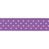 Micro Dot Ribbon: Purple and white 15mm wide: Price per metre.