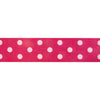 Polka Dot Ribbon: 25mm: Shocking Pink. Price per metre.