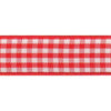 Gingham Ribbon: Red: 15mm wide. Price per metre.