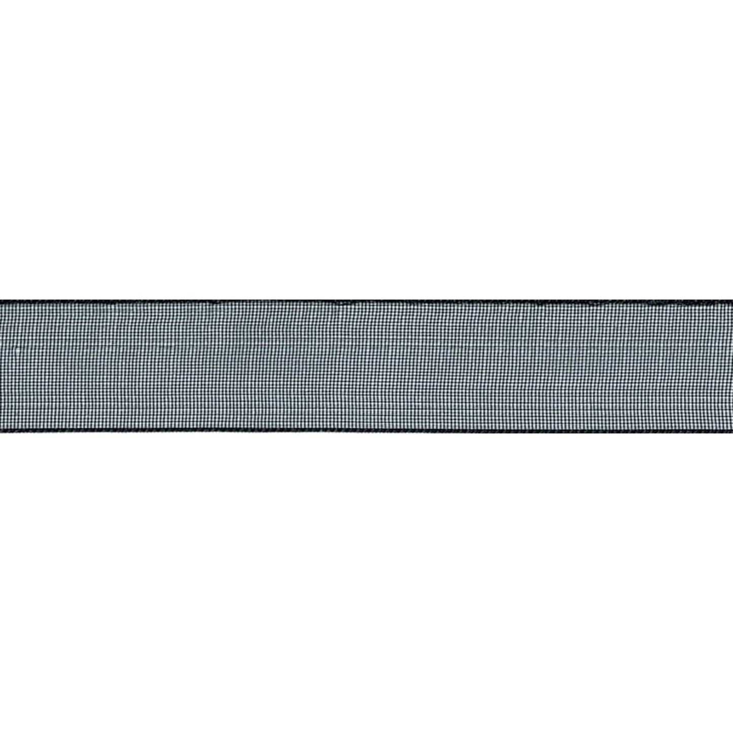 Super Sheer Ribbon: Black: 15mm wide. Price per metre.