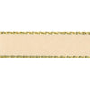 Gold Metallic Edge Satin Ribbon: Cream: 15mm wide. Price per metre.
