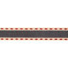 Vintage Stitch Ribbon: Black and red: 15mm wide. Price per metre.