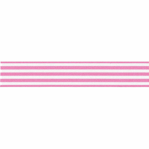 Stripes Ribbon: 9mm: Pink. Price per metre.