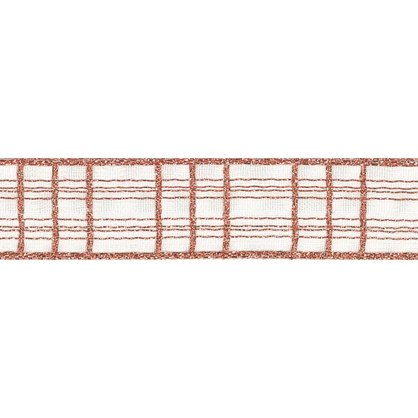 Metallic Check Ribbon: 40mm: Copper. Price per metre.