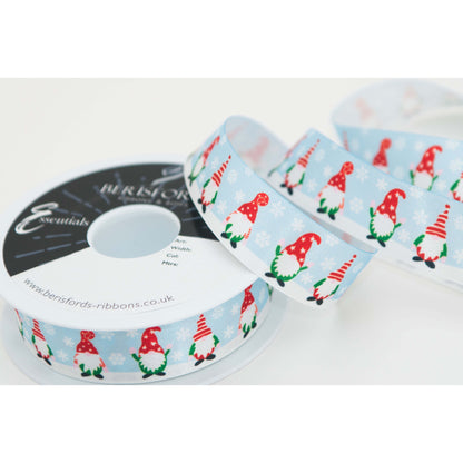 Christmas Gonk Ribbon Blue 25mm Wide. Price per metre.