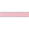 Silver Metallic Edge Satin Ribbon: 15mm: Pink Azalea