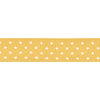 Micro Dot Ribbon: Gold and white: 15mm wide: Price per metre.