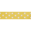 Polka Dot Ribbon: Lemon Yellow: 25mm wide. Price per metre.