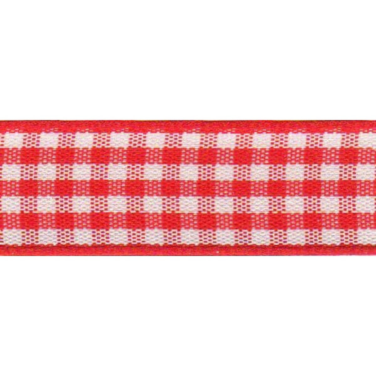 Gingham Ribbon: Red: 10mm wide. Price per metre.