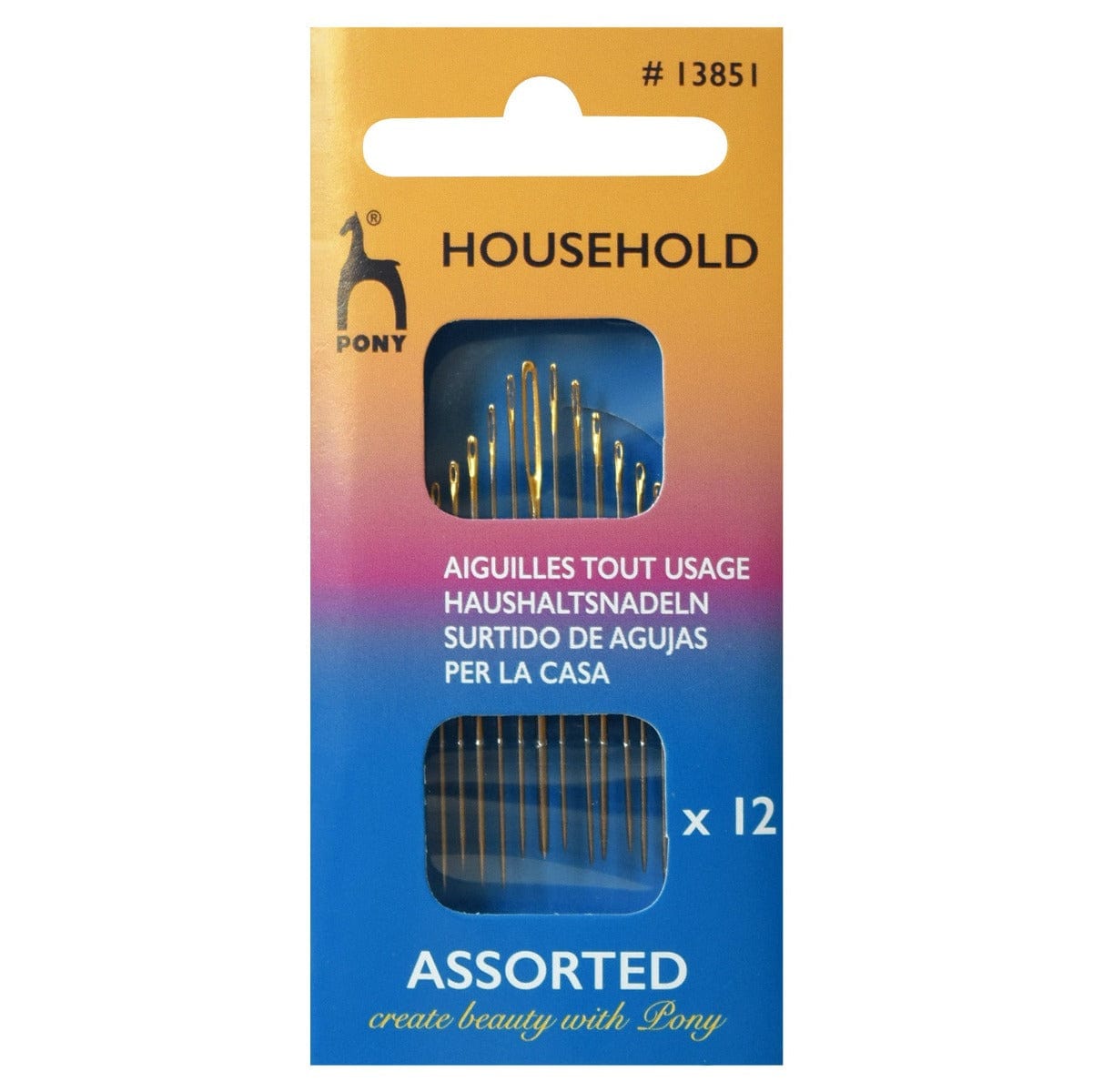 Pony Needles Hand Sewing Needles: Household: Gold Eye: Assorted Sizes  - The Sewing Studio