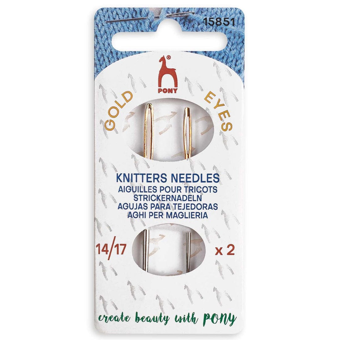 Pony Needles Hand Sewing Needles: Knitters Needles: Gold Eye  - The Sewing Studio