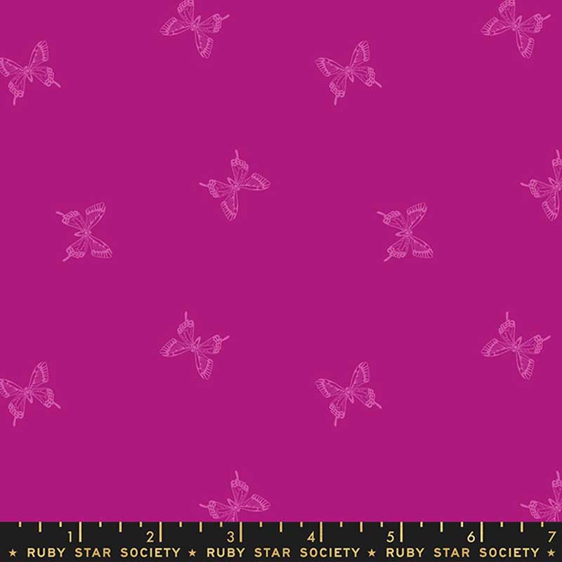 Ruby Star Society Fabric Ruby Star Backyard Tiny Butterflies Berry RS2092-13