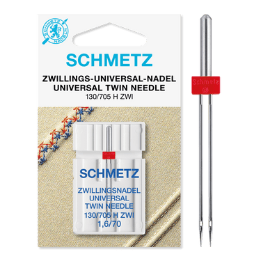 Schmetz Machine Needles Schmetz Sewing Machine Needle: Universal Twin: Size 1.6mm / 70 (10)  - The Sewing Studio for sale UK - The Sewing Studio