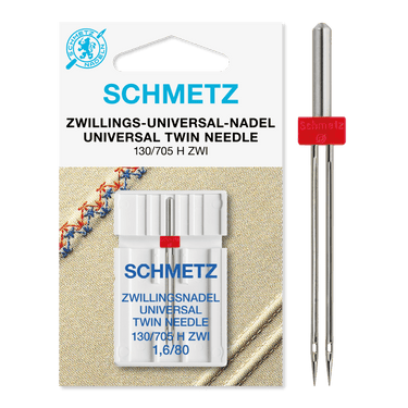 Schmetz Machine Needles Schmetz Sewing Machine Needle: Universal Twin: Size 1.6mm / 80 (12)  - The Sewing Studio for sale UK - The Sewing Studio