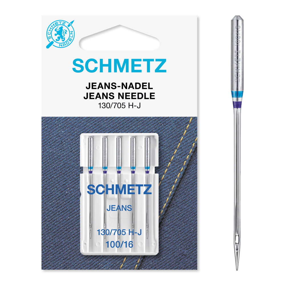 Schmetz Machine Needles Schmetz Sewing Machine Needles: Jeans Size 100/16. Pack of 5 needles.  - The Sewing Studio