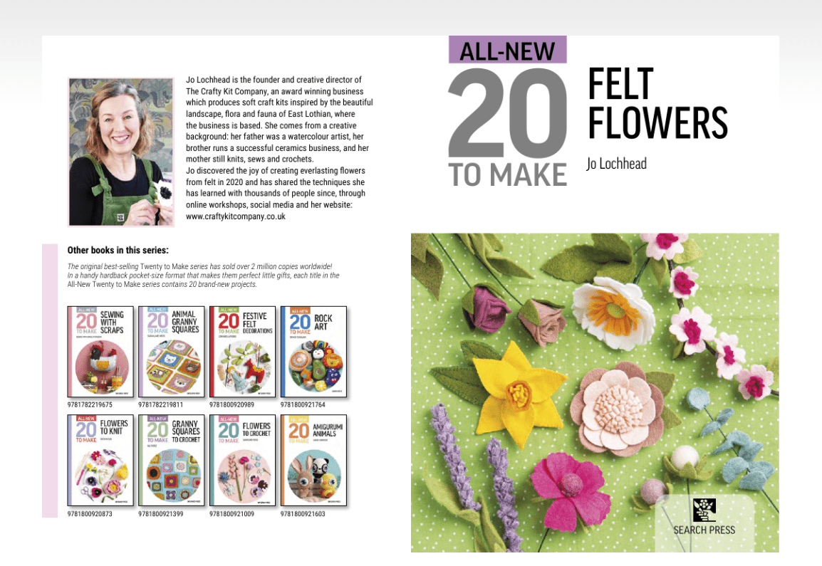 Search Press Books All-New Twenty to Make: Felt Flowers Book  - The Sewing Studio