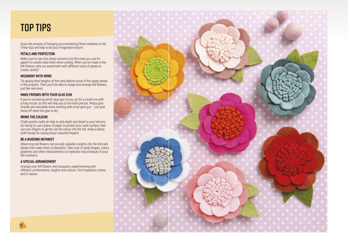 Search Press Books All-New Twenty to Make: Felt Flowers Book  - The Sewing Studio