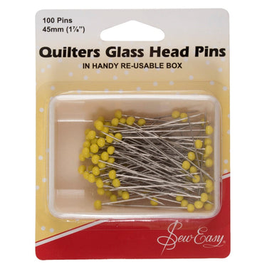 Sew Easy Pins Sew Easy Quilters Glass Head Pins 50mm  - The Sewing Studio for sale UK - The Sewing Studio