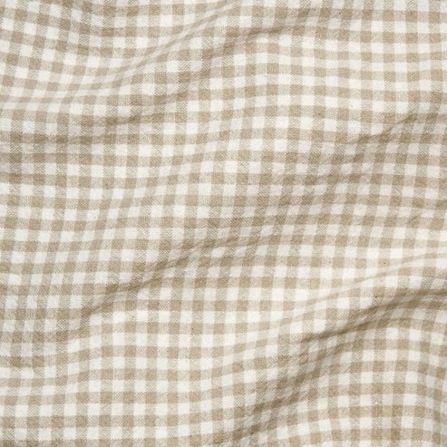 Telio Fabric Organic Cotton Gingham Fabric Beige 45235-06  - The Sewing Studio