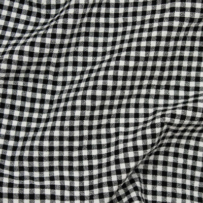 Organic Cotton Gingham Fabric Black 45235-02