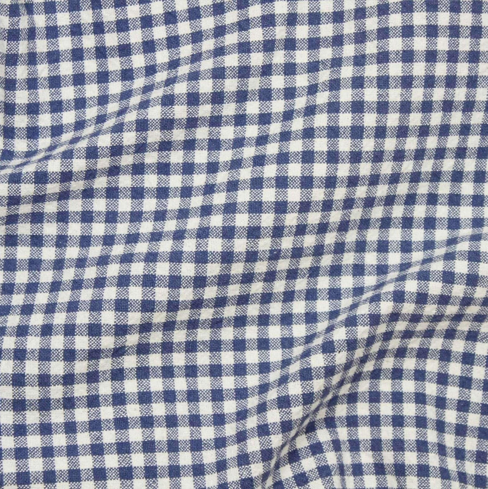 Telio Fabric Organic Cotton Gingham Fabric Blue 45235-10  - The Sewing Studio