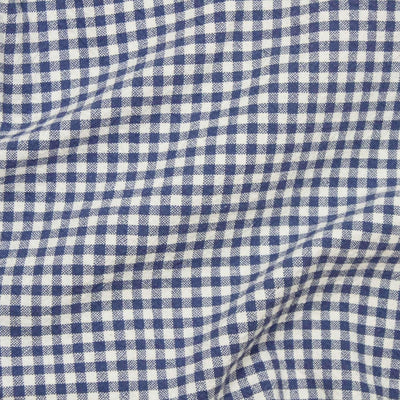 Organic Cotton Gingham Fabric Blue 45235-10