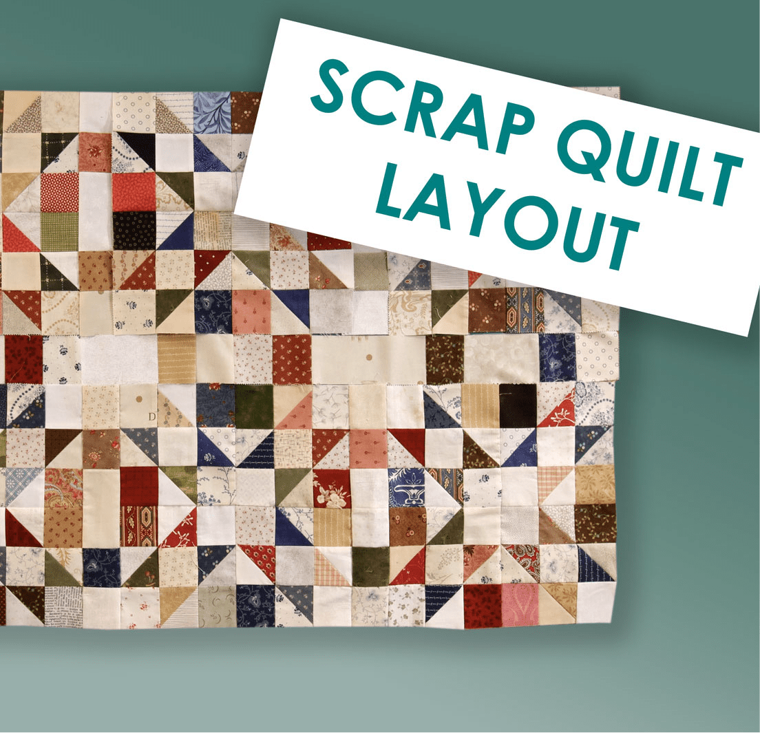 The Sewing Studio Download Jeanette's Scrappy Split Nine Patch Quilt Layout Download  - The Sewing Studio