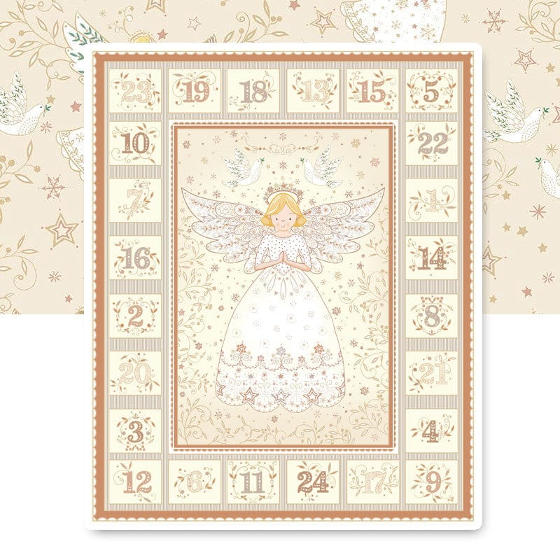 The Sewing Studio Fabric Panels & Labels Angel Cream Advent Panel Bundle OPTION 1