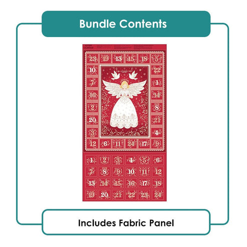 The Sewing Studio Fabric Panels & Labels Angel Red Advent Panel Bundle OPTION 1