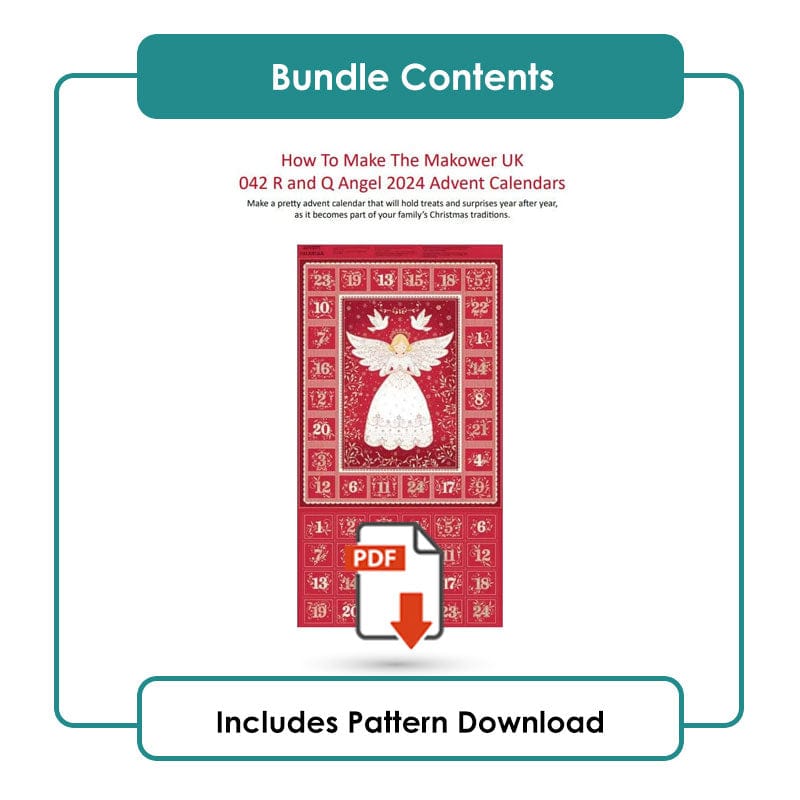 The Sewing Studio Fabric Panels & Labels Angel Red Advent Panel Bundle OPTION 1