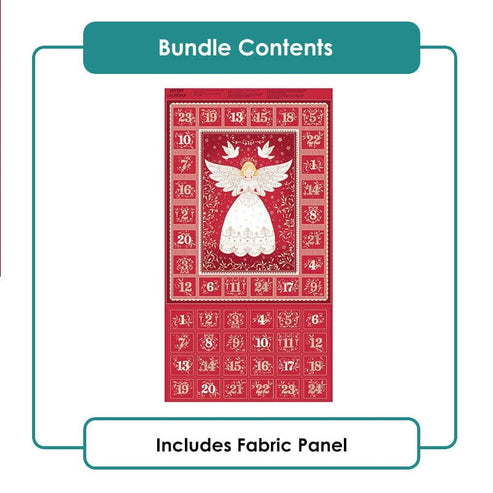 The Sewing Studio Fabric Panels & Labels Angel Red Advent Panel Bundle OPTION 2