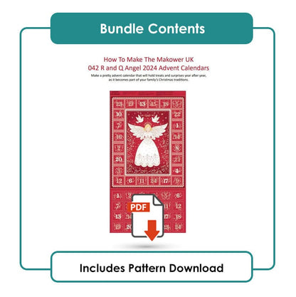 The Sewing Studio Fabric Panels & Labels Angel Red Advent Panel Bundle OPTION 2