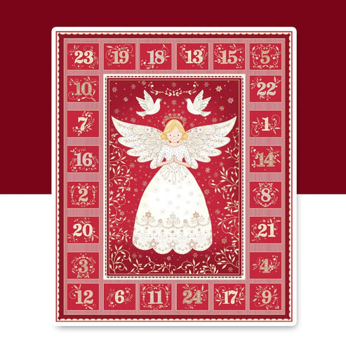 The Sewing Studio Fabric Panels & Labels Angel Red Advent Panel Bundle OPTION 2