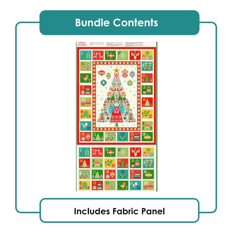 The Sewing Studio Fabric Panels & Labels Christmas Brights Advent Panel Bundle OPTION 1