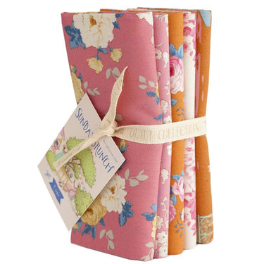 Tilda Fabric Pre Cuts Tilda Sunday Brunch Fat Quarter Bundle 5 Piece Pink and Orange TD300224  - The Sewing Studio for sale UK - The Sewing Studio